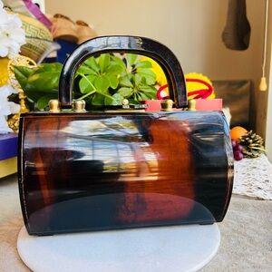Unique Vintage Lucite Hardshell Clutch Rare, Hard to Find!